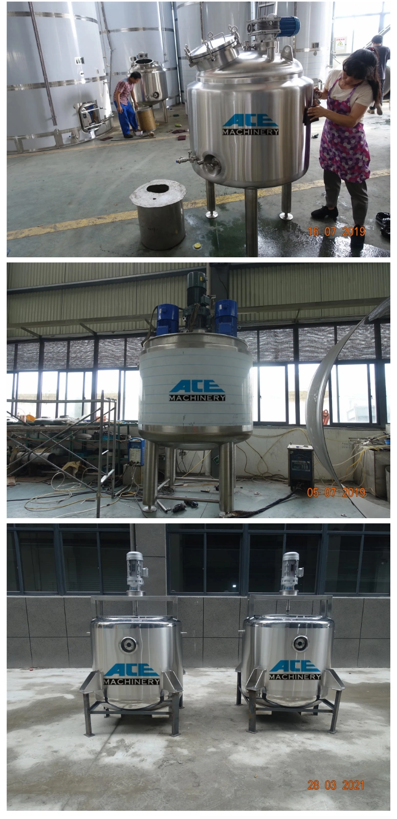 Factory Price Stainless Steel Steam Heating High Pressure Mixing Vessel Industrial Chemical Resin Bio Jacketed Reactor