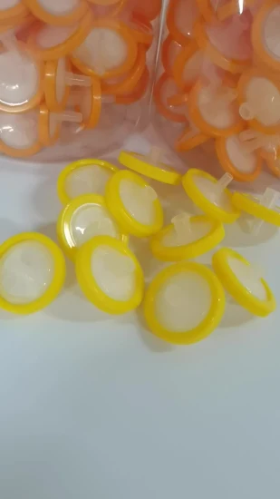 배기/가스 여과용 33mm 소수성 PTFE 주사기 필터